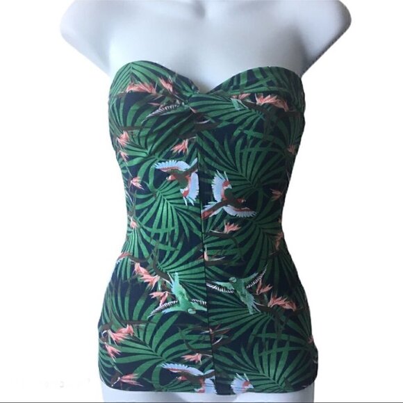 🌴Tropical Forest Themed Tube  Top - Picture 1 of 5